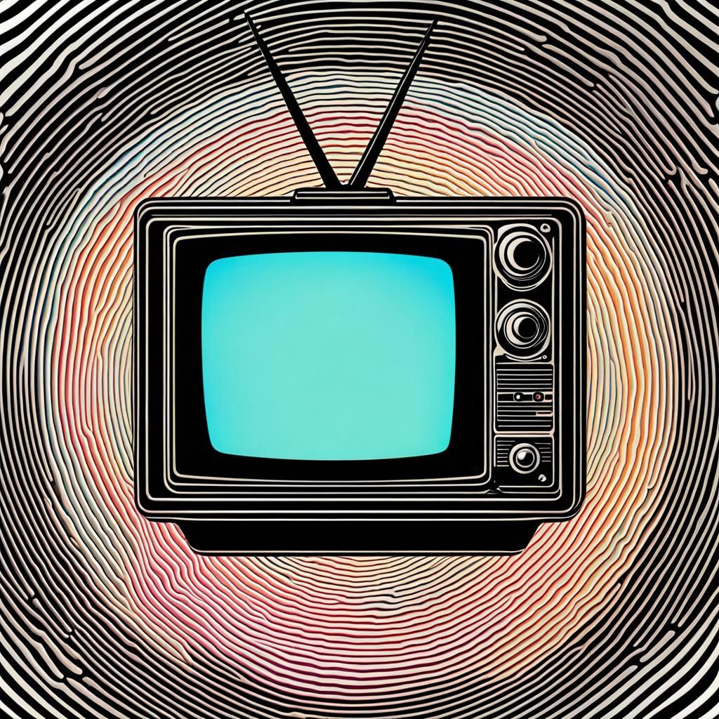 Retro Television Logo in 16-bit Style