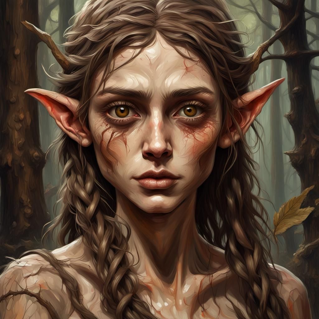 Wood Elf Warrior in an Impressionist Gothic Style