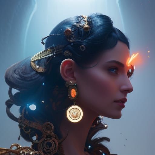 Wonder Clock Portrait in Art Nouveau Style