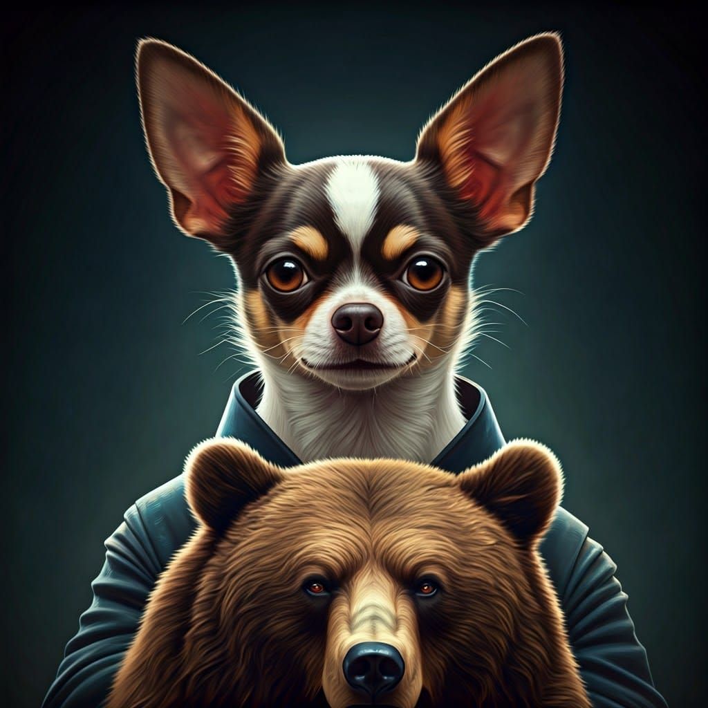 Stylized Chihuahua Comic Book Portrait with Vibrant Colours