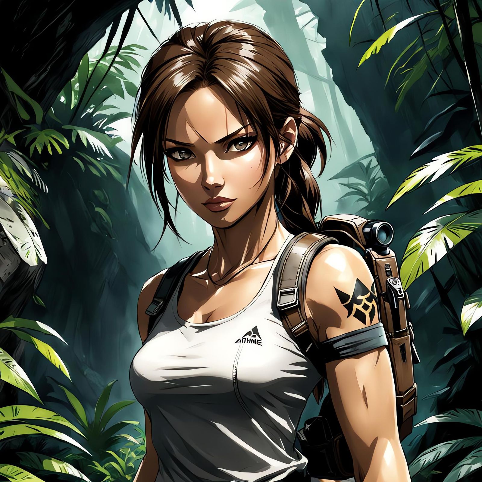 Lara Croft Anime Concept Sketch Art