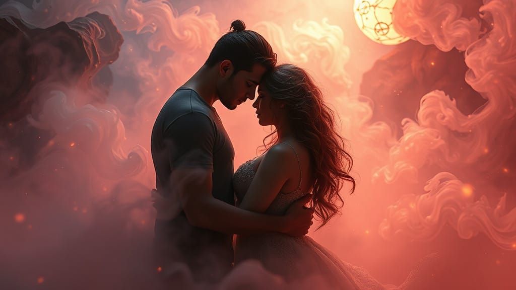 Ethereal Lovers in a Mystical Dreamscape