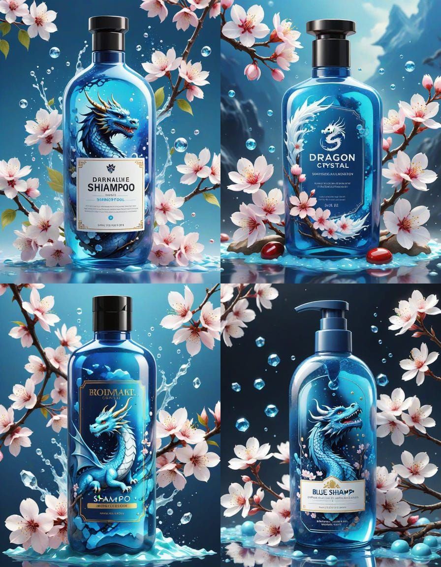 Anime-Inspired Watercolor Shampoo Bottle in Vibrant Bloom