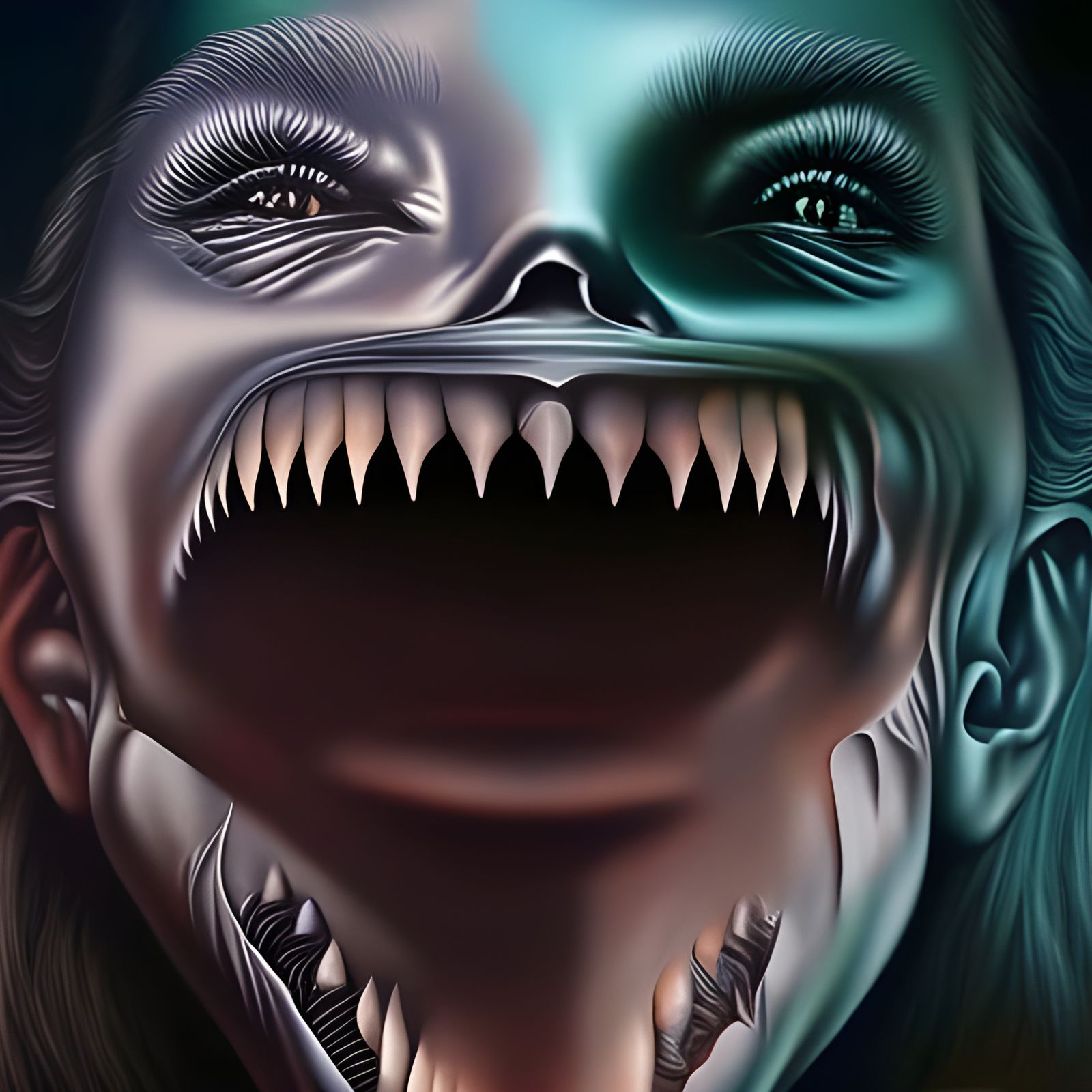 Macabre Surrealism: A Harmful Demon in Hyperrealistic Oil