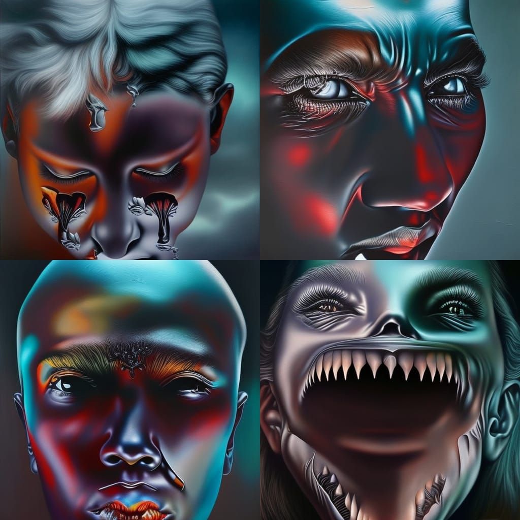 Macabre Surreal Monster in Hyperrealistic Style