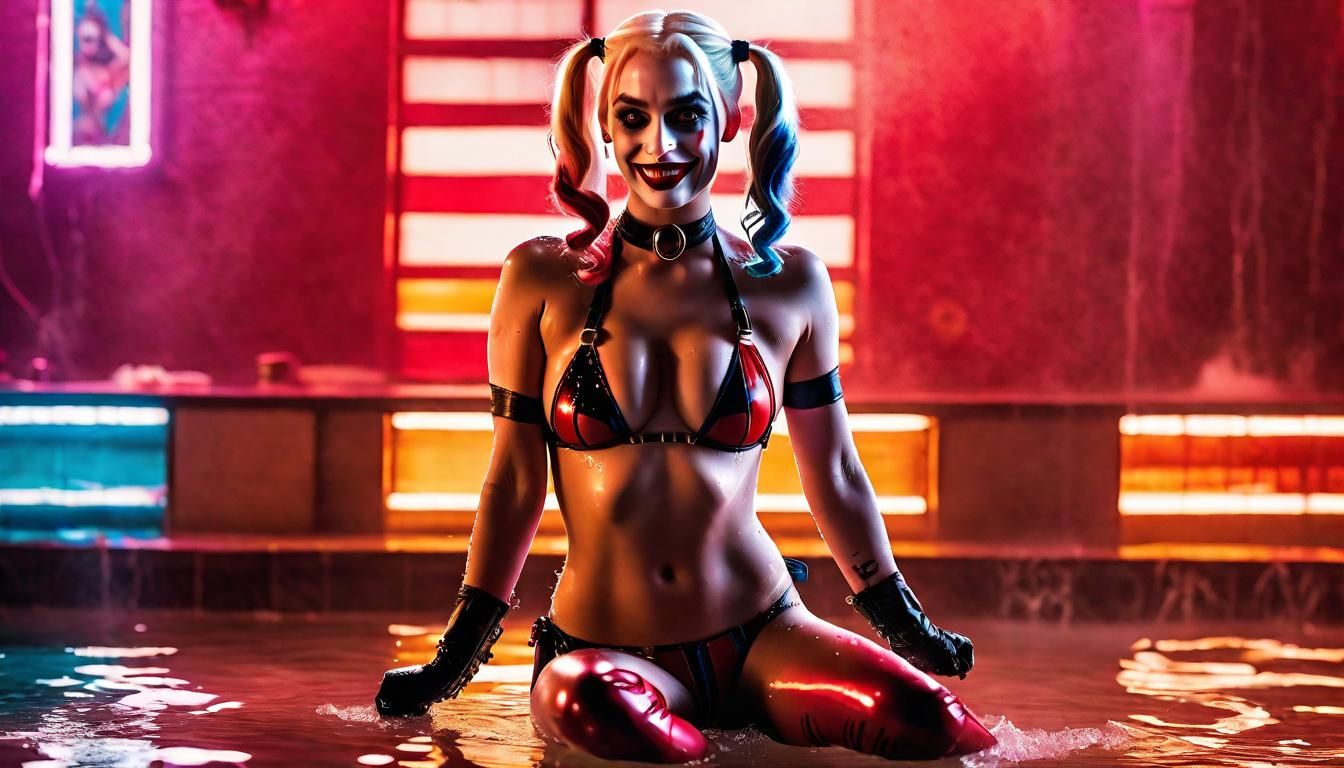 Hyperrealistic Harley Quinn in Wet Bikini