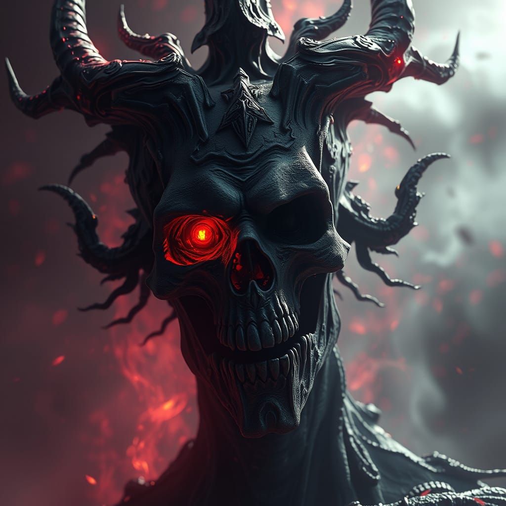 The Dark Personification of Despair in Vibrant, Ethereal Hue...