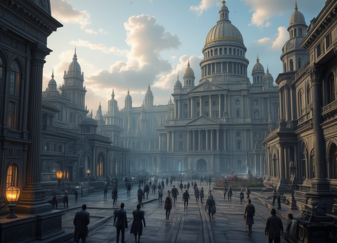 Magical High-Tech City Powered by Alchemy