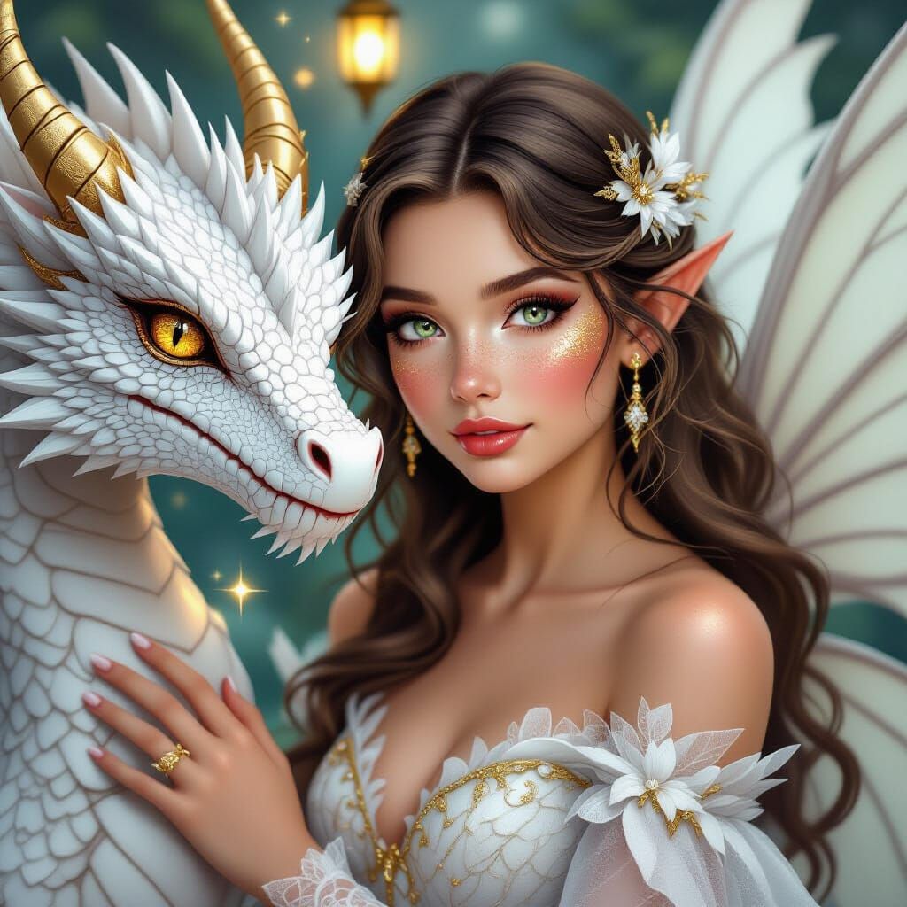 Fairy and Dragon in Hyper-Realistic Comic Art