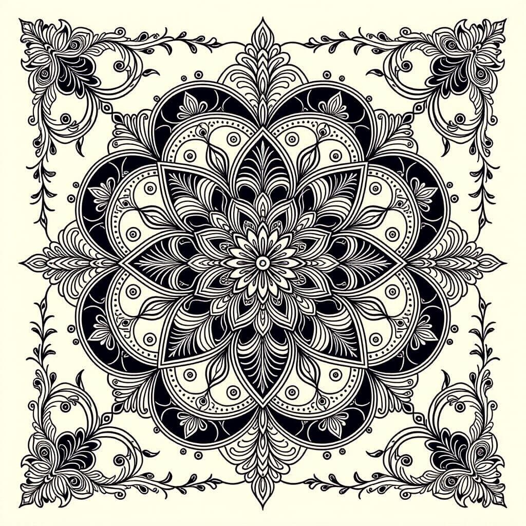 Hypnotic Kolam Design with Continuous Line