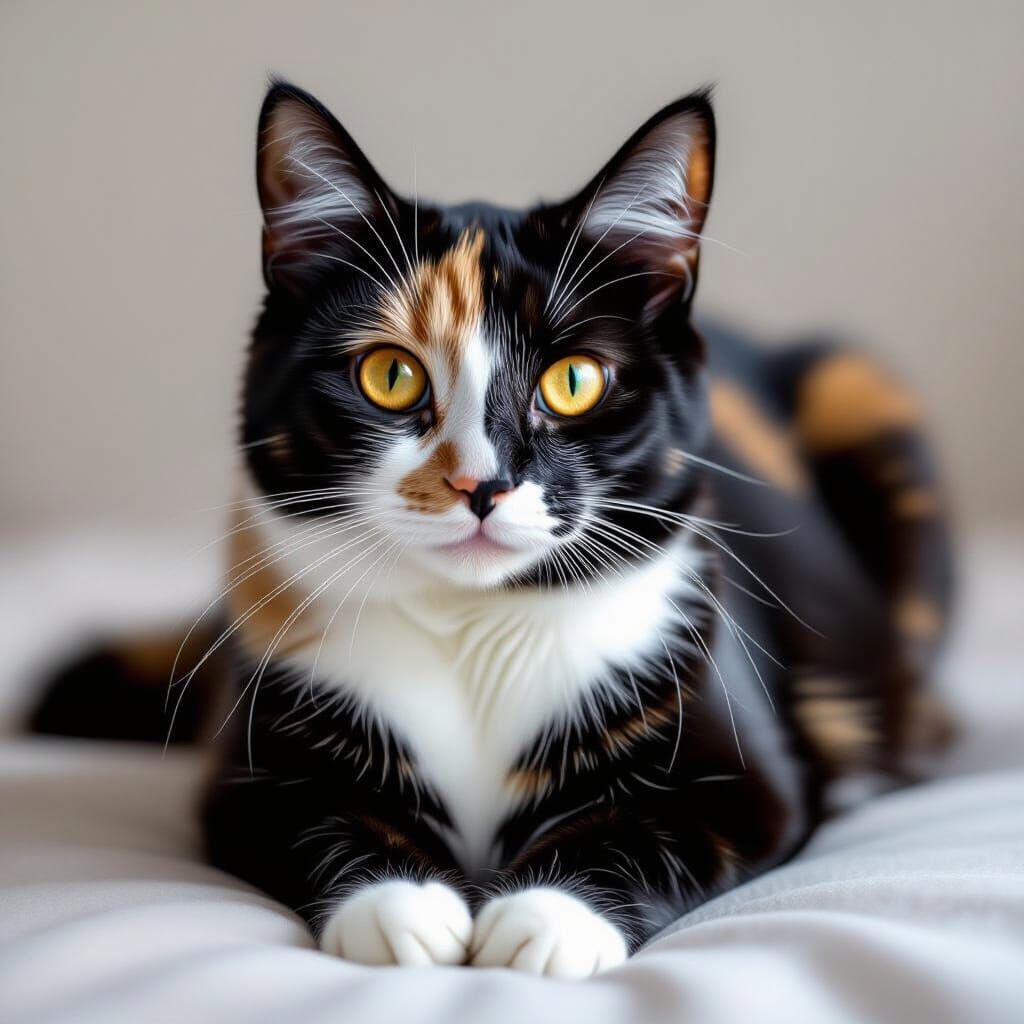 Calico Cat with Amber Eyes