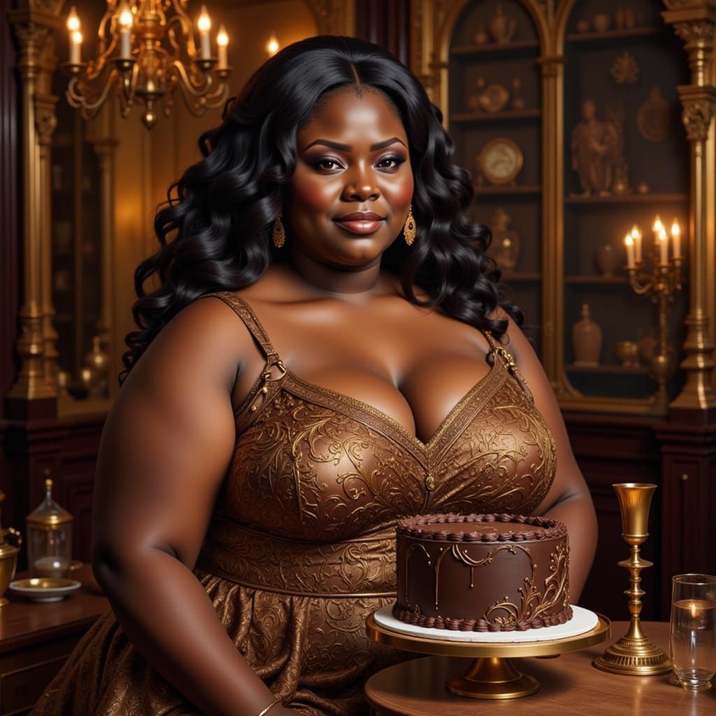 Decadent Chocolate Dream in Golden Hues