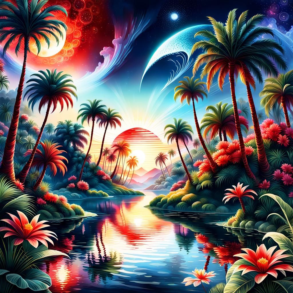 Abstract Jungle River