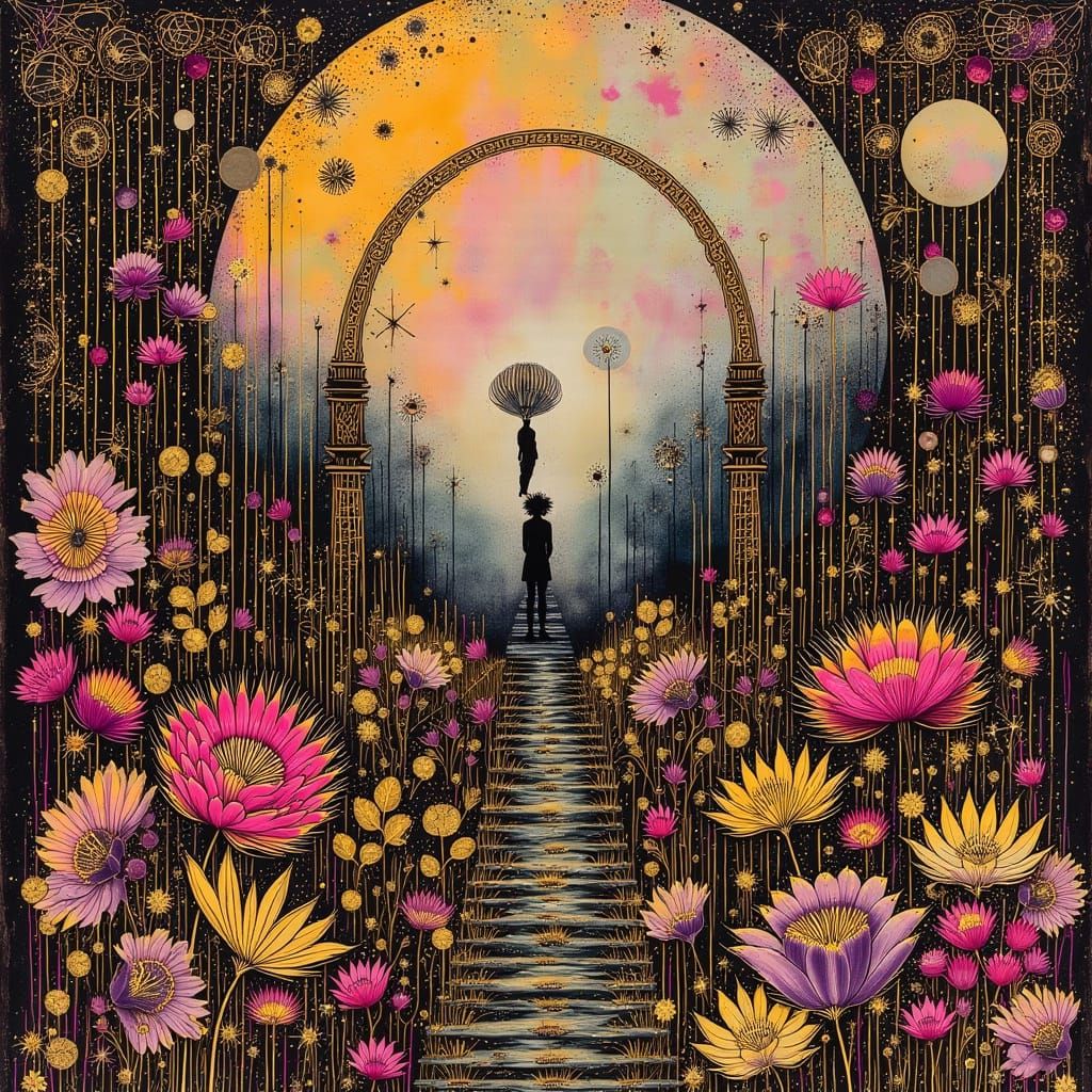 Whimsical Garden in an Enchanted Forest