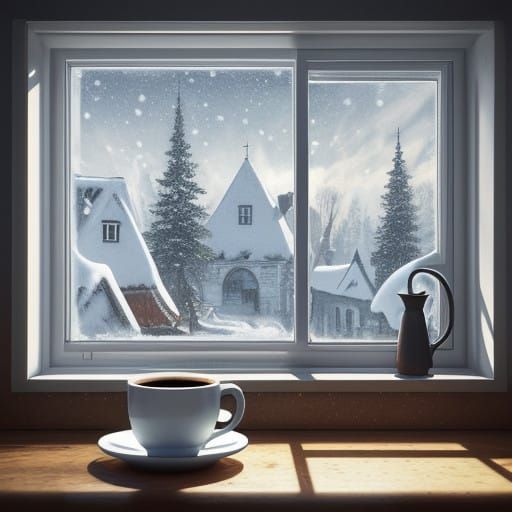 Whimsical Winter Morning in Moomin-Inspired Fantasy Kitchen