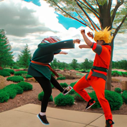 Naruto and Deku fighting in Ohio