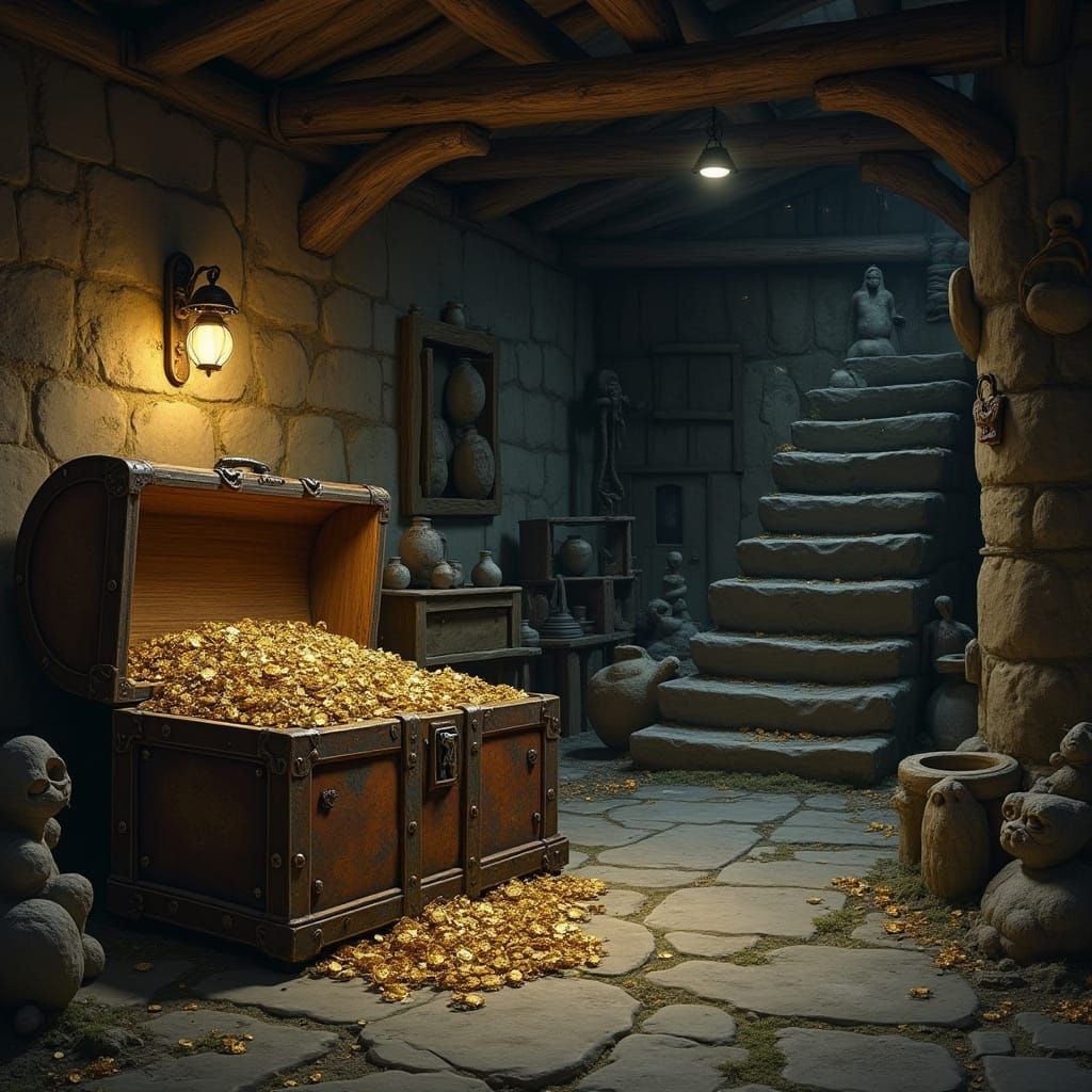 Rustic Workroom with Ancient Treasures