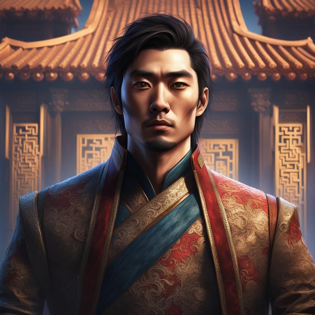 Fantasy Gothic Portrait of Young Asian Aristocrat