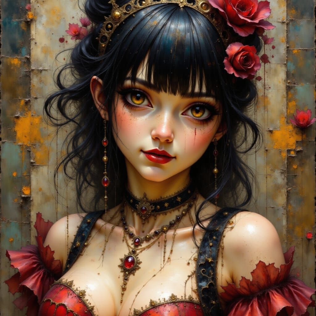 Regal Punk Goddess in Resplendent Rococo Attire