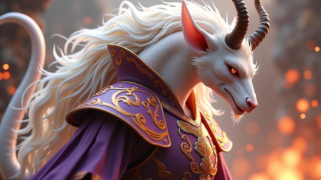 White Devil with Platinum Hair in 3D Anime Art