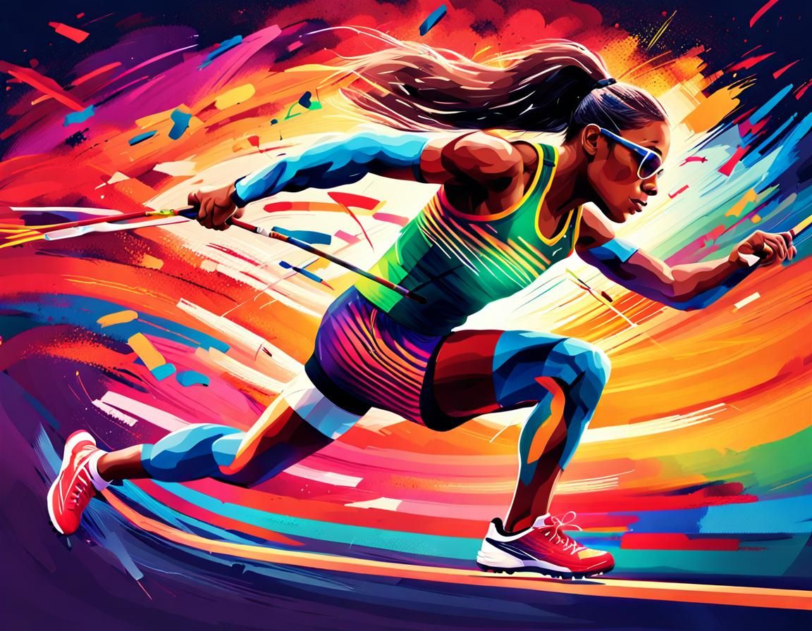 Paralympic Athlete Draws Bow with Legs: Digital Art