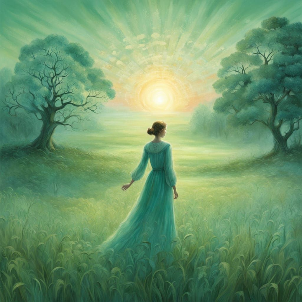 Ethereal Dawn Figure on Silent Lawn