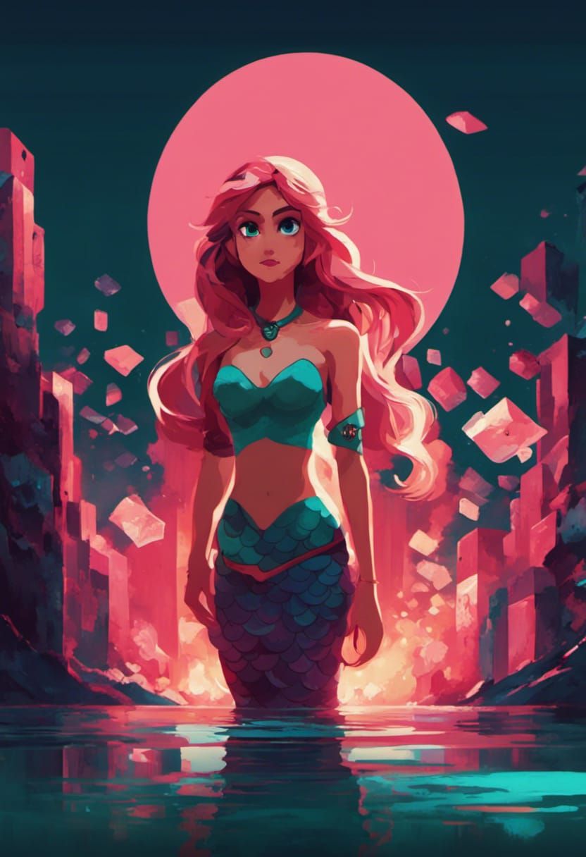 Mermaid in Cubes: Breath of the Wild Style