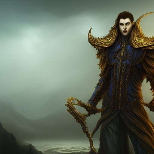 Detailed Portrait of a Blond Vampire