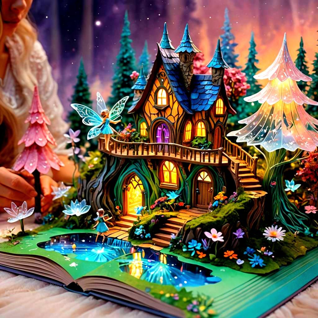 Magical Crystal Fairy World Pop-Up Book in Hyperrealism