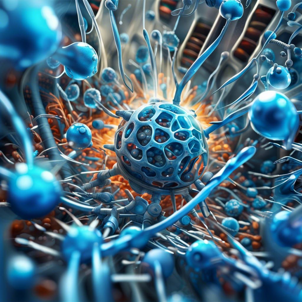 Healing Nanobots Repairing Cells: Hyperrealistic Digital Art