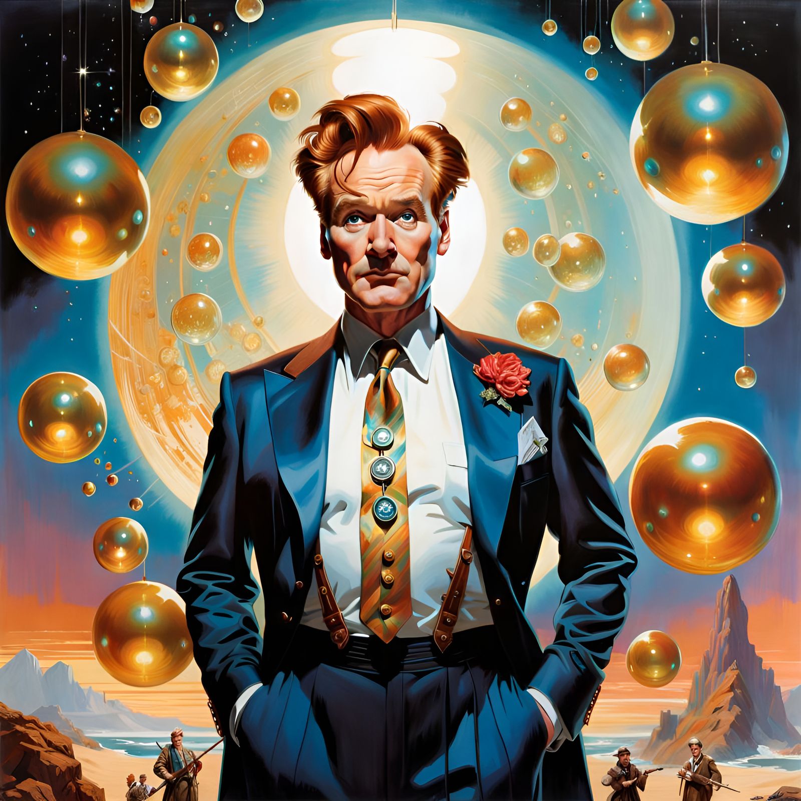 Conan O'Brien Portrait in Pin-Up Style