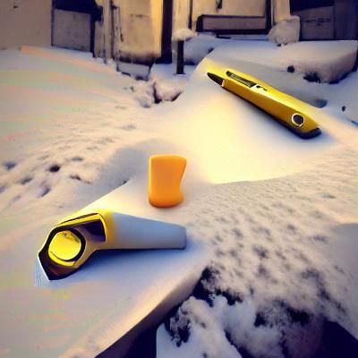 Yellow Kazoo in Snow, Unreal Engine Render