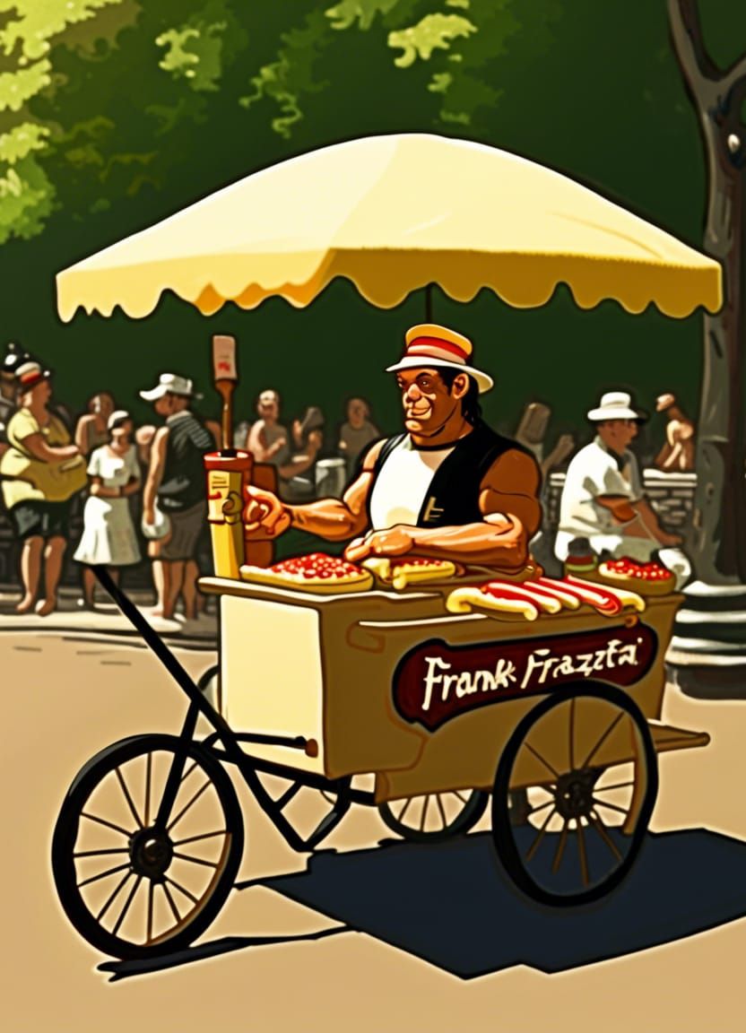 Frank Frazetta As a Hot Dog Vendor