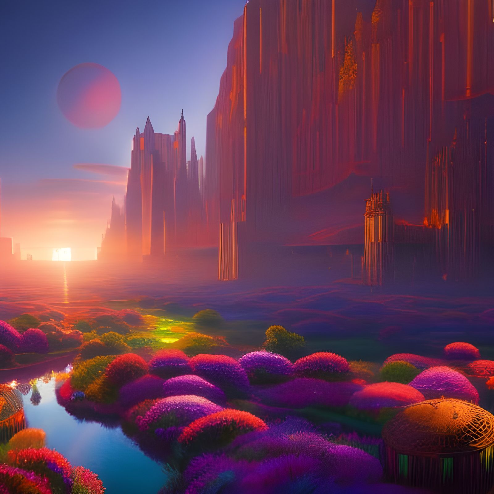 Cozy Mid-Century Art Market in Art Deco Style