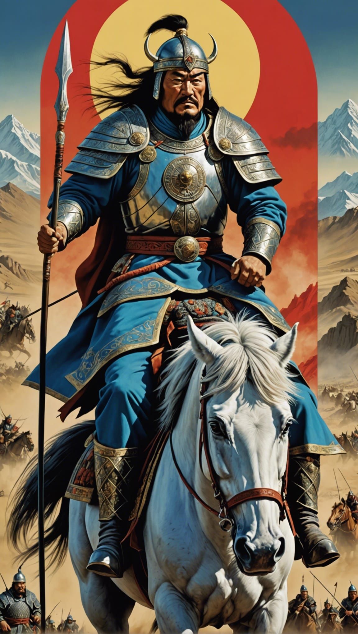 Genghis Khan, Khagan of the Mongol Empire, Art Poster