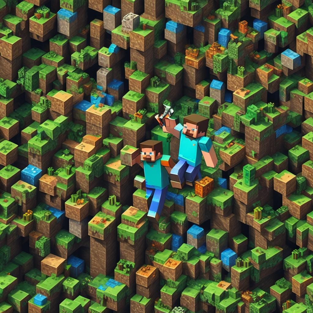 Minecraft Steve Crop Top: Detailed Matte Painting
