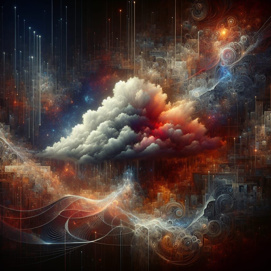 Digital Cloud Computing Concept Art in 8K Resolution