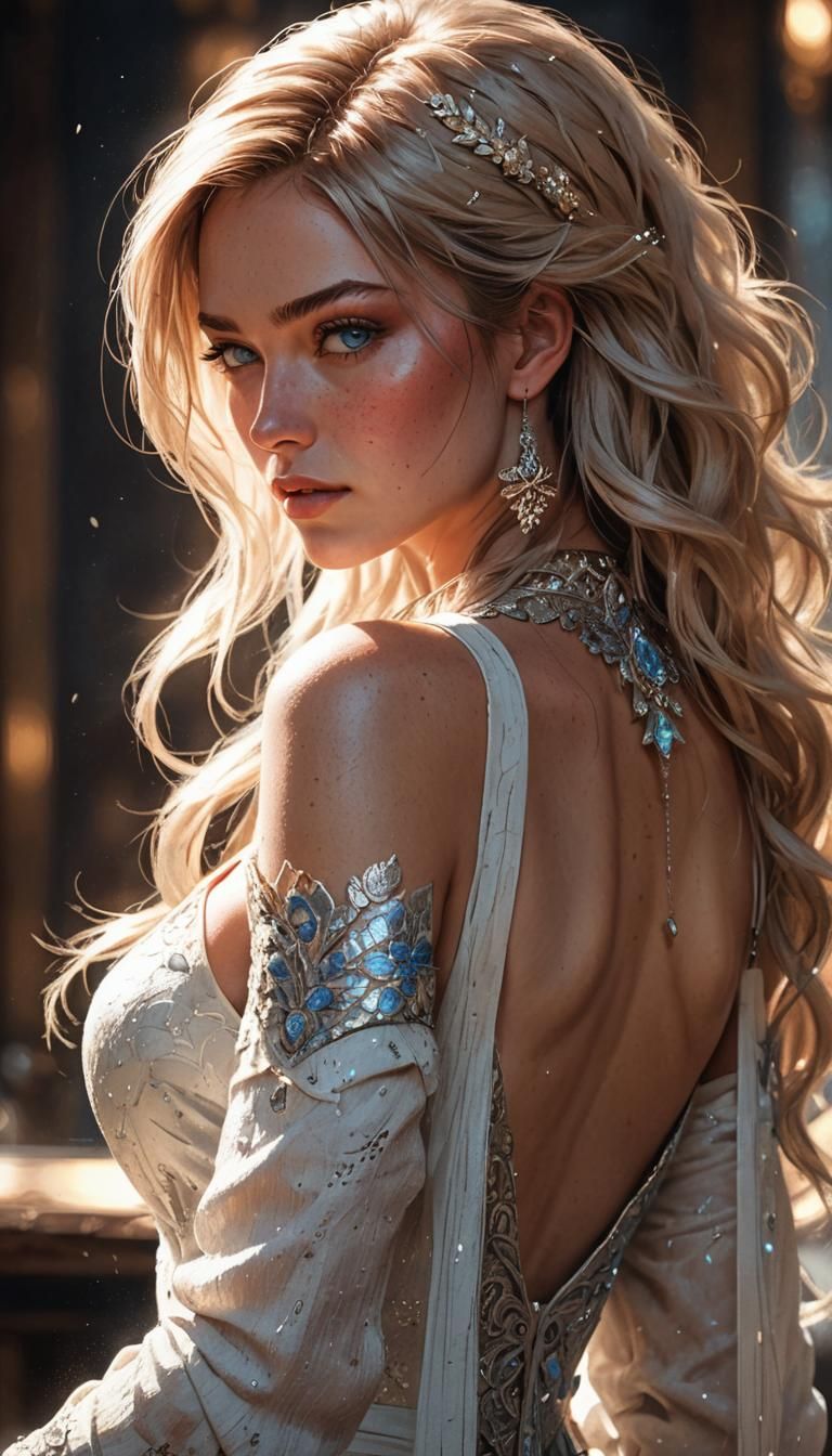 Blonde whit blue eyes