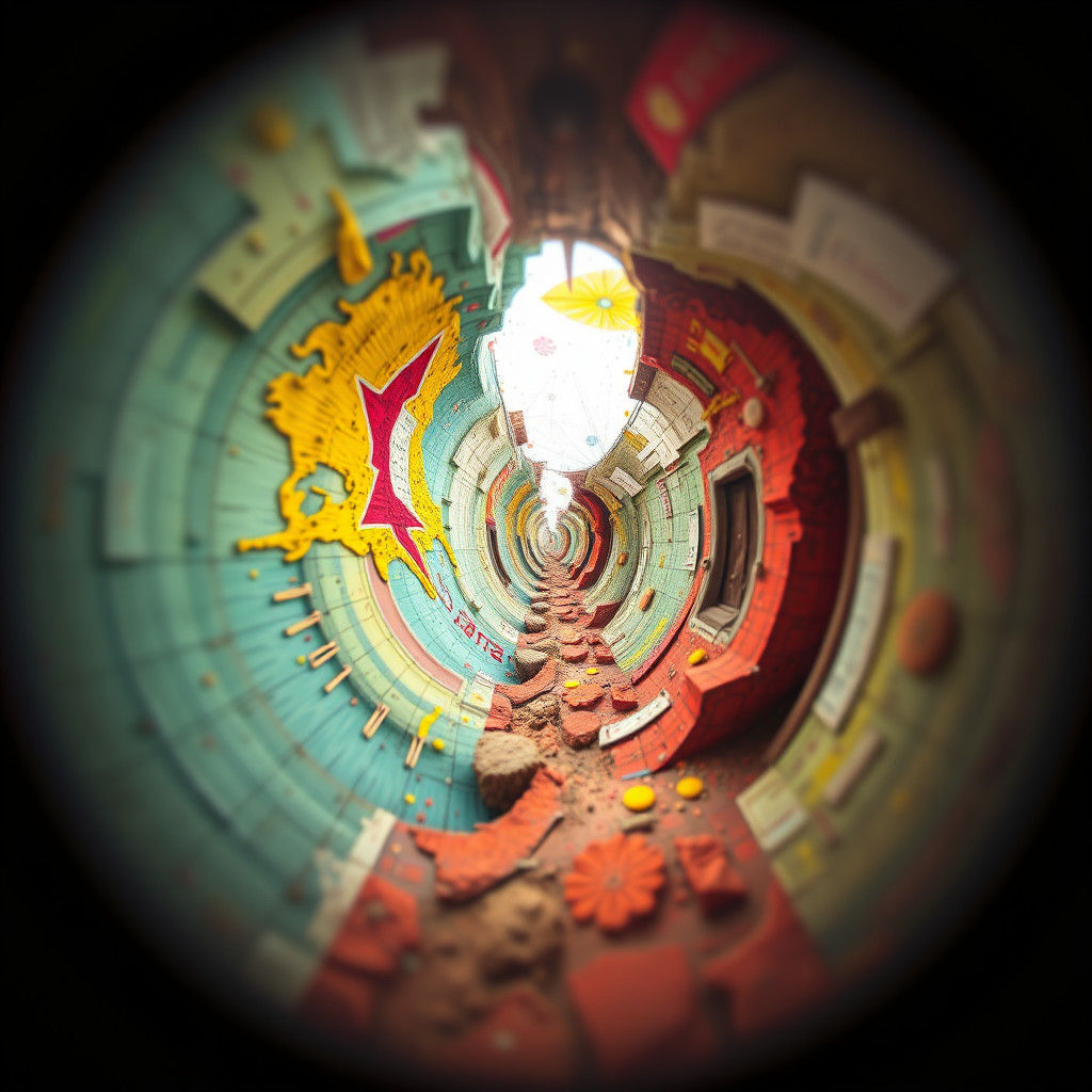 Abstract Surreal Realm Through Fisheye Lens