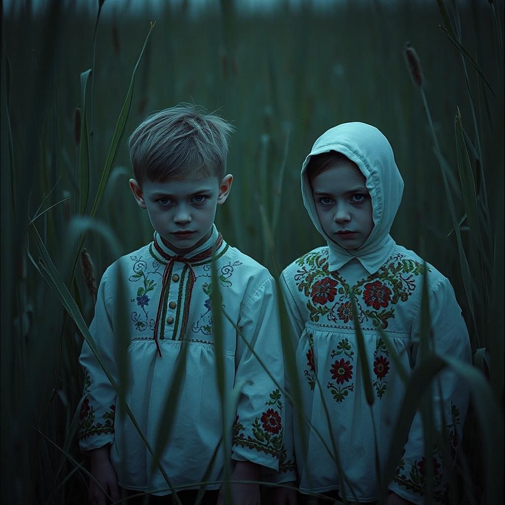 Ghosts in Embroidered Shirts Hiding in Reeds