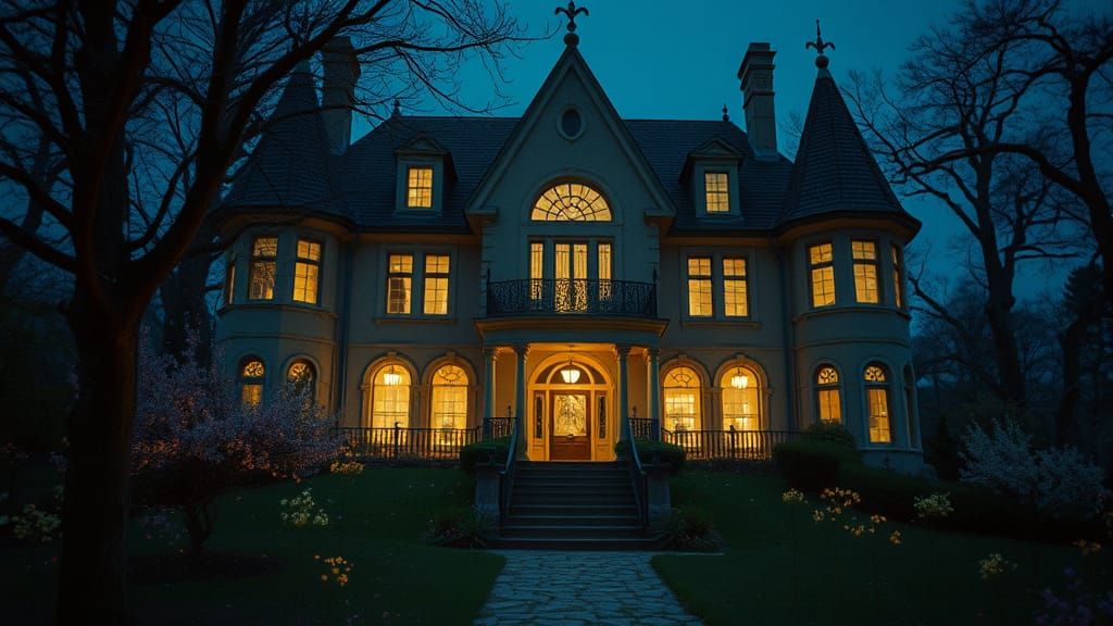 Enchanted Bioluminescent House in Bloom