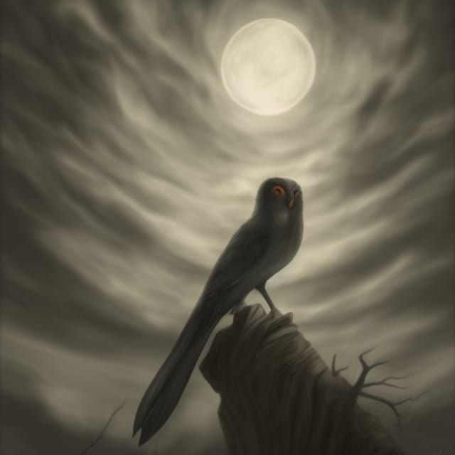 Hyperrealistic Bird Pencil Sketch in Horror Style