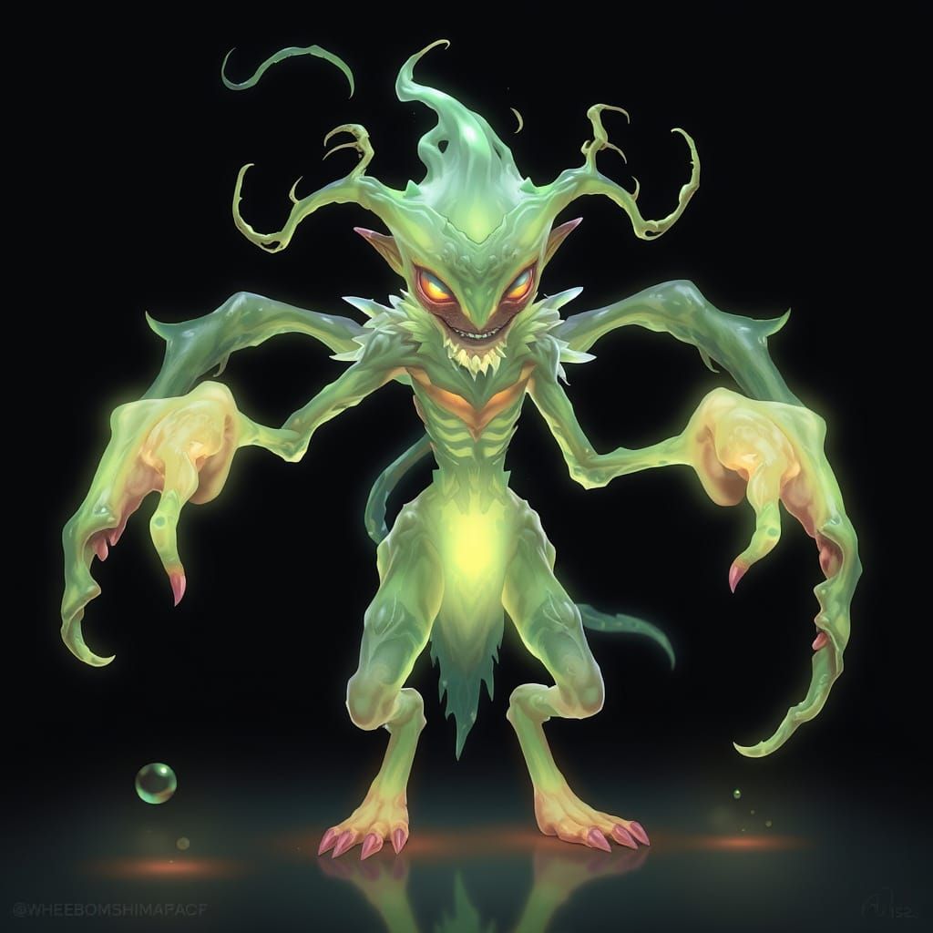 Surreal Whimsical Creature in Mystical Landscape