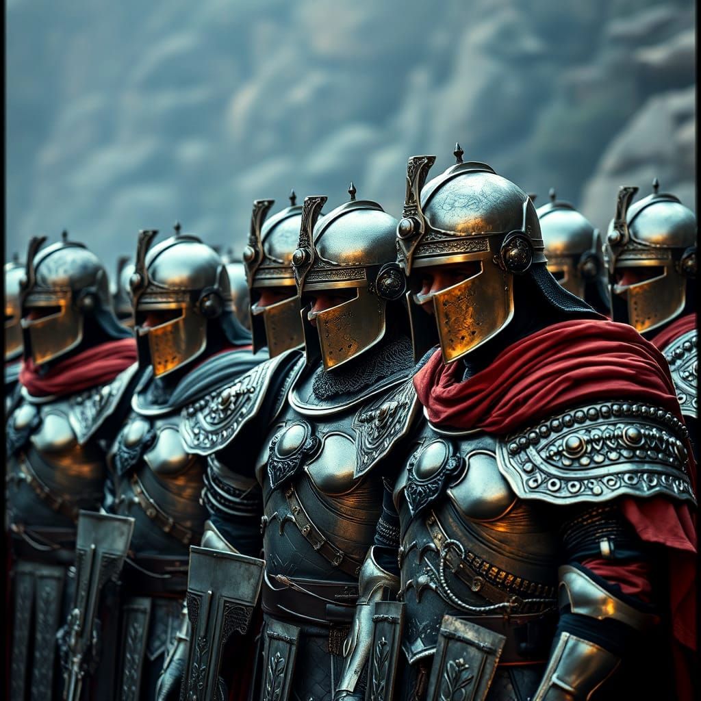 Majestic Warriors in Cinematic Film Still