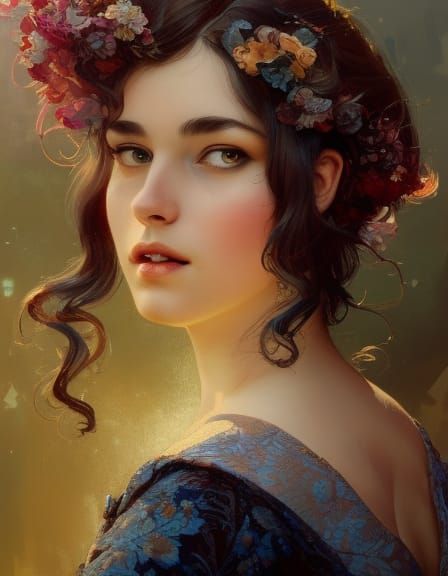 Victorian Woman in Barcelona, Hyperdetailed Portrait