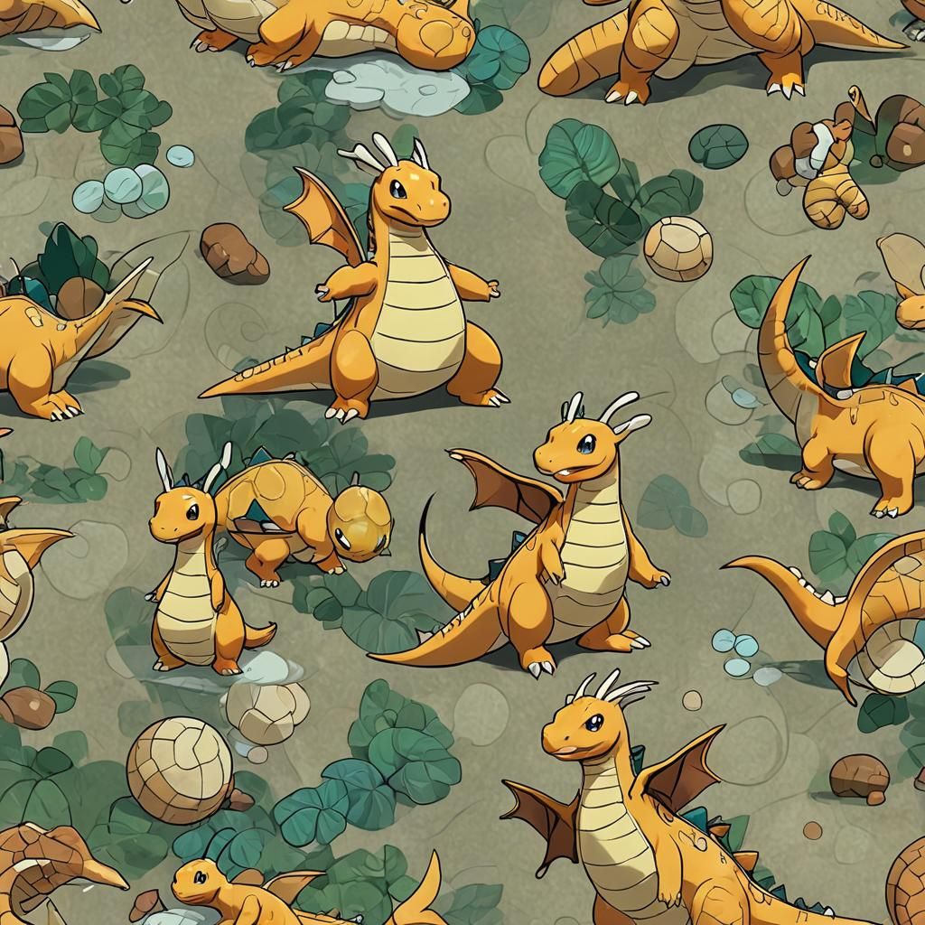Stylized Dragonite Character Illustration