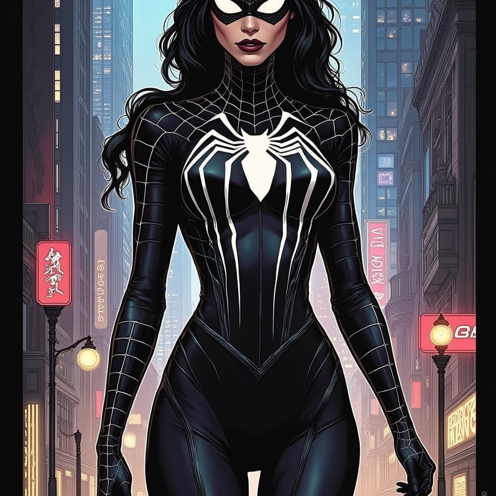 Comic Book-Inspired Black Spider Woman