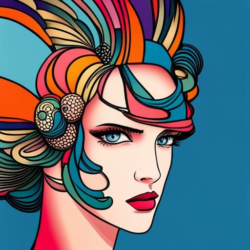 October Woman in Manga Disco Pop Art