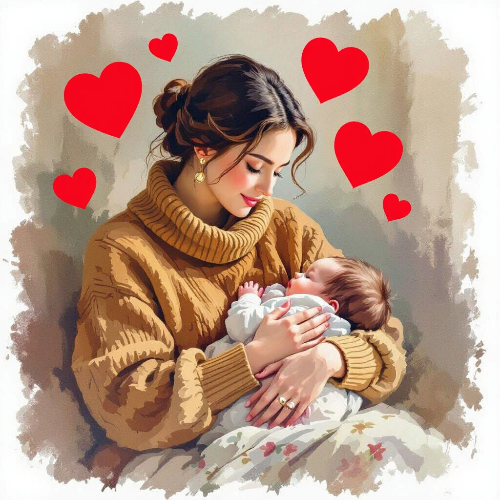 Serene Mother Nursing Baby: A Peaceful Moment