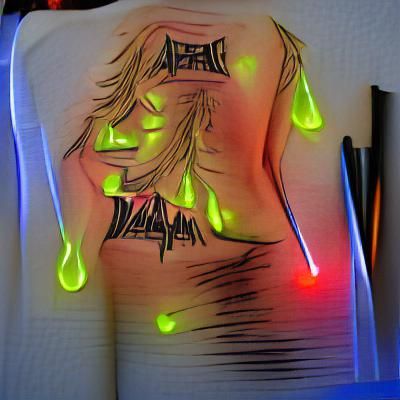 Abstract Neon Ink Drawing